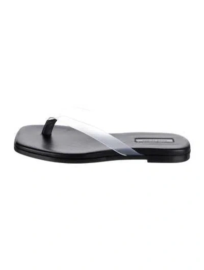 Pre-owned Emme Parsons Leather Flip Flops In Black