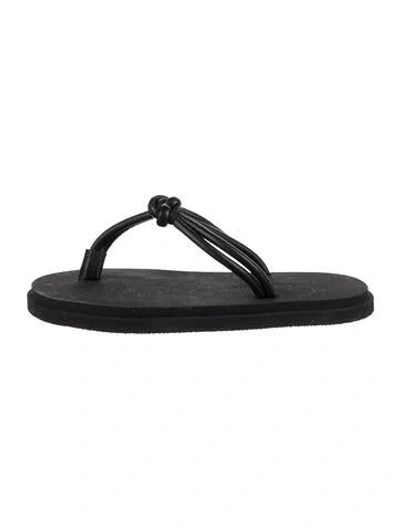 Pre-owned Emme Parsons Leather Flip Flops In Black