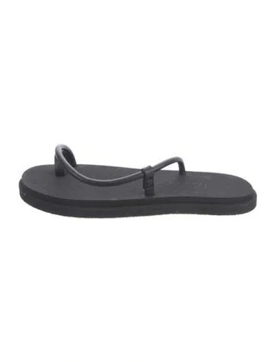 Pre-owned Emme Parsons Leather Flip Flops In Black