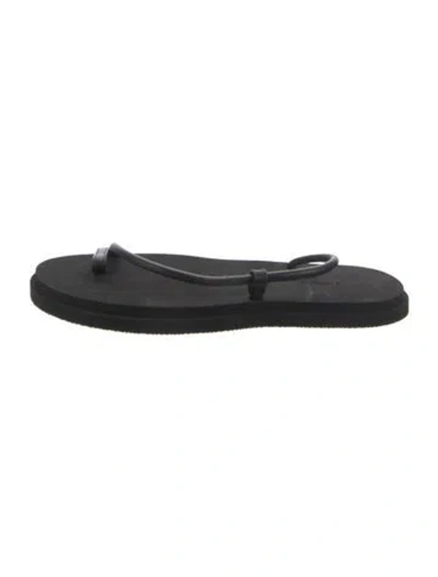 Pre-owned Emme Parsons Leather Flip Flops In Black