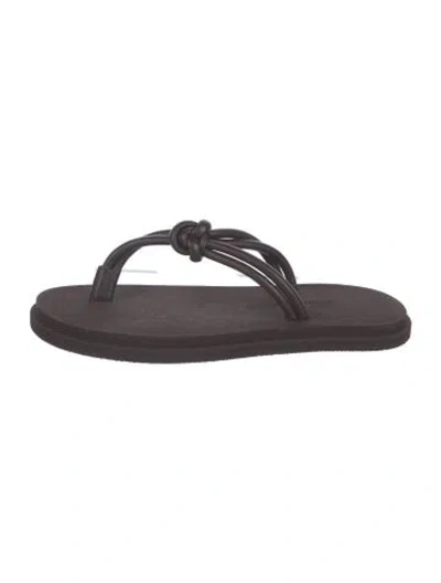 Pre-owned Emme Parsons Leather Flip Flops In Brown