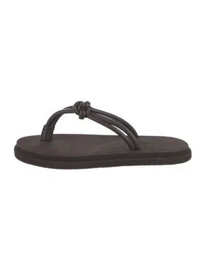 Pre-owned Emme Parsons Leather Flip Flops In Brown