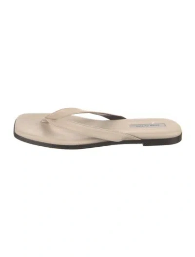Pre-owned Emme Parsons Leather Flip Flops In Neutrals