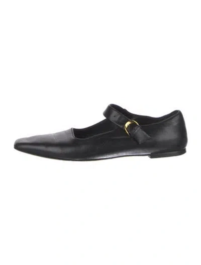 Pre-owned Emme Parsons Leather Mary Jane Flats In Black