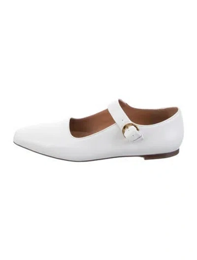 Pre-owned Emme Parsons Leather Mary Jane Flats In White
