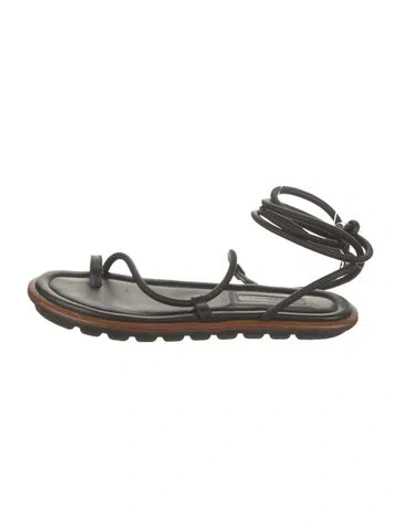 Pre-owned Emme Parsons Leather Sandals In Black