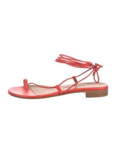 Pre-owned Emme Parsons Leather Sandals In Burgundy