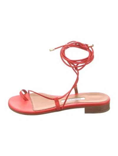 Pre-owned Emme Parsons Leather Sandals In Burgundy