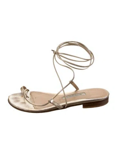 Pre-owned Emme Parsons Leather Sandals In Gold