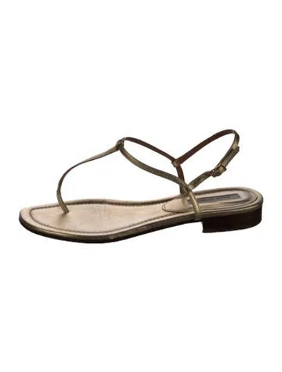 Pre-owned Emme Parsons Leather Sandals In Gold/metallic