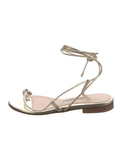 Pre-owned Emme Parsons Leather Sandals In Gold/metallic