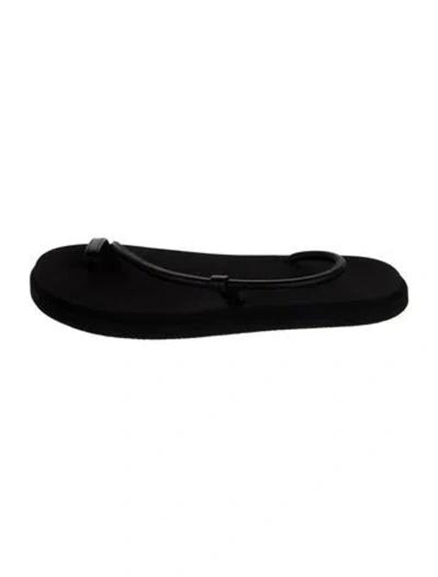 Pre-owned Emme Parsons Leather Slides In Black