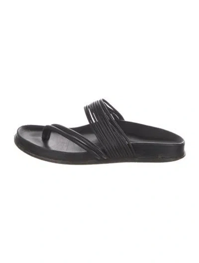 Pre-owned Emme Parsons Leather Slides In Black