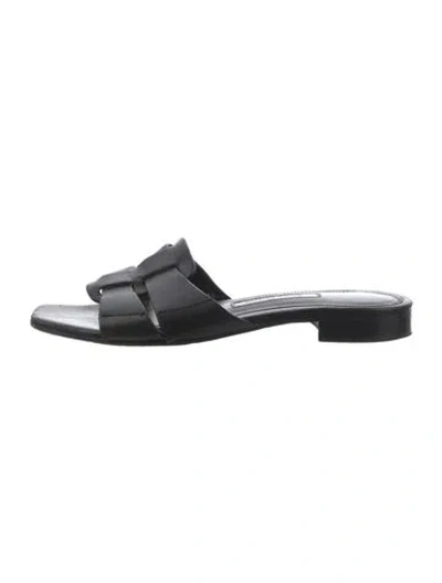 Pre-owned Emme Parsons Leather Slides In Black
