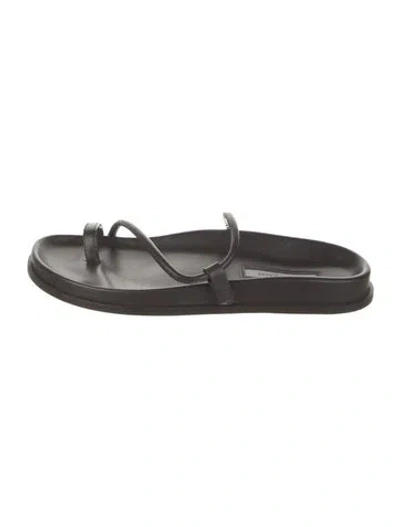 Pre-owned Emme Parsons Leather Slides In Black