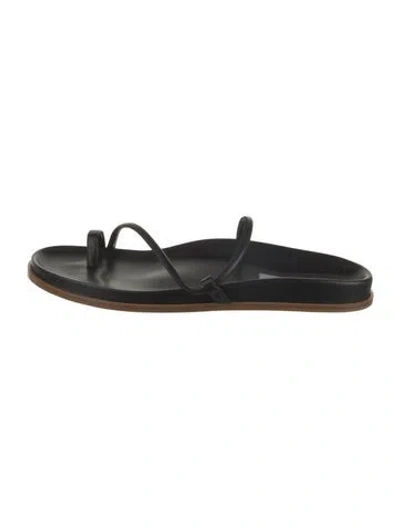 Pre-owned Emme Parsons Leather Slides In Black