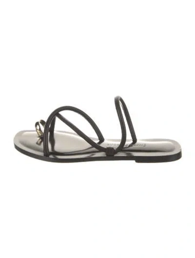 Pre-owned Emme Parsons Leather Slides In Black