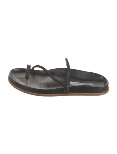 Pre-owned Emme Parsons Leather Slides In Black