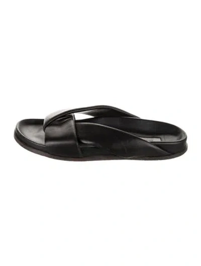 Pre-owned Emme Parsons Leather Slides In Black