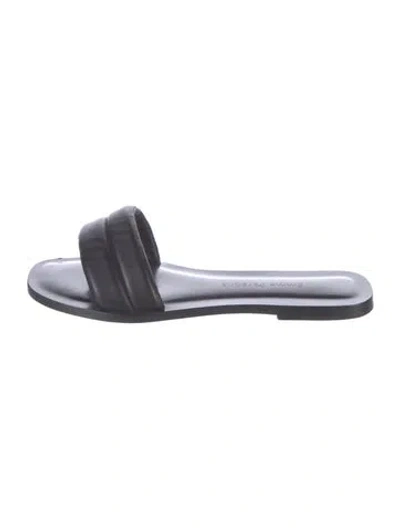 Pre-owned Emme Parsons Leather Slides In Black