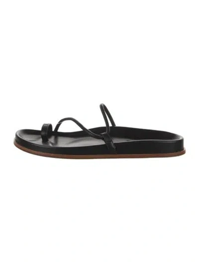 Pre-owned Emme Parsons Leather Slides In Black