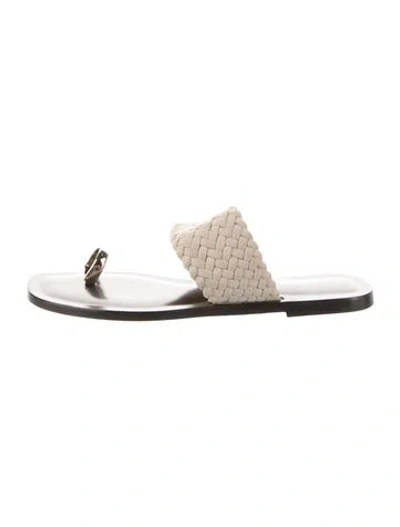 Pre-owned Emme Parsons Leather Slides In Brown