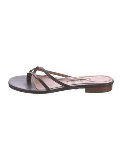 Pre-owned Emme Parsons Leather Slides In Brown