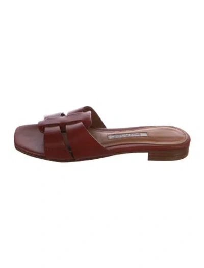 Pre-owned Emme Parsons Leather Slides In Brown
