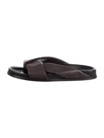 Pre-owned Emme Parsons Leather Slides In Brown