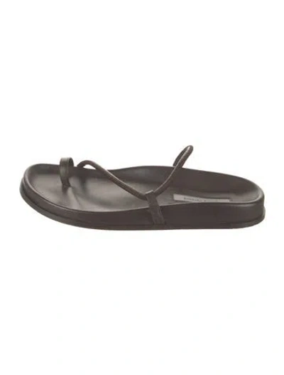 Pre-owned Emme Parsons Leather Slides In Brown