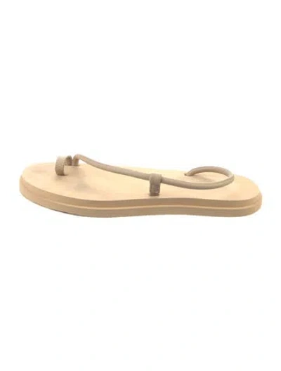 Pre-owned Emme Parsons Leather Slides In Neutral