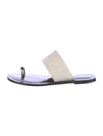 Pre-owned Emme Parsons Leather Slides In Neutrals