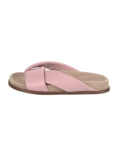 Pre-owned Emme Parsons Leather Slides In Pink