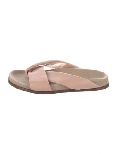 Pre-owned Emme Parsons Leather Slides In Pink