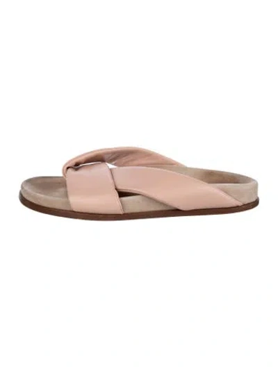 Pre-owned Emme Parsons Leather Slides In Pink