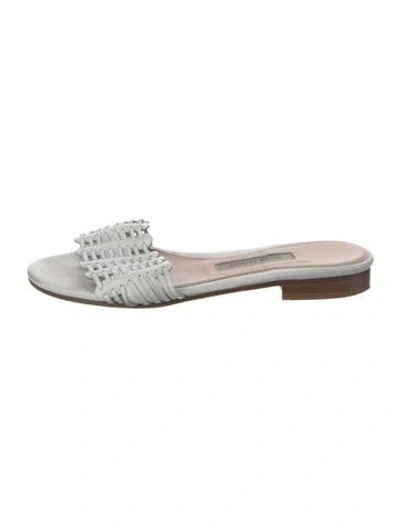 Pre-owned Emme Parsons Leather Slides In White