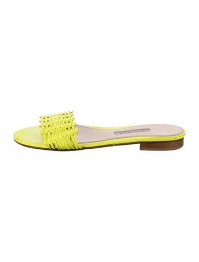 Pre-owned Emme Parsons Leather Slides In Yellow