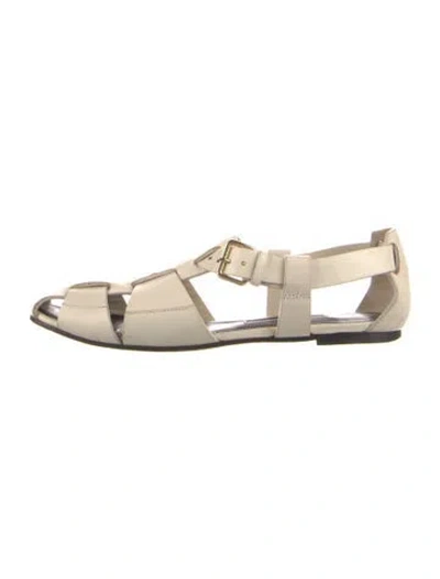 Pre-owned Emme Parsons Leather Slingback Flats In Neutral