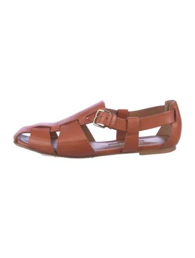 Pre-owned Emme Parsons Leather Slingback Flats In Orange
