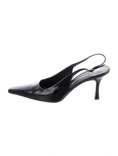 Pre-owned Emme Parsons Leather Slingback Pumps In Black
