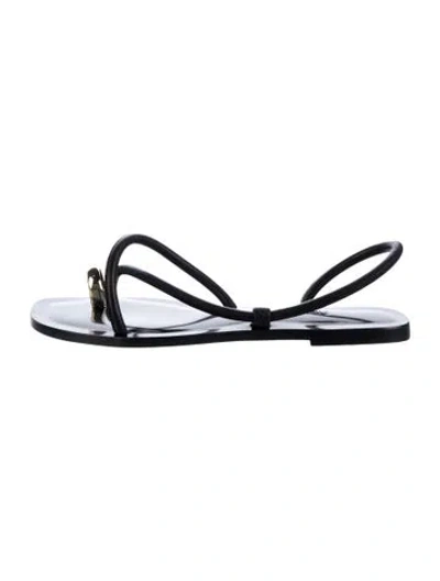 Pre-owned Emme Parsons Leather Slingback Sandals In Black