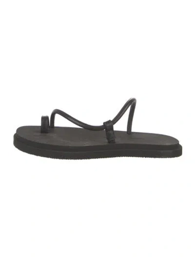 Pre-owned Emme Parsons Leather Slingback Sandals In Black