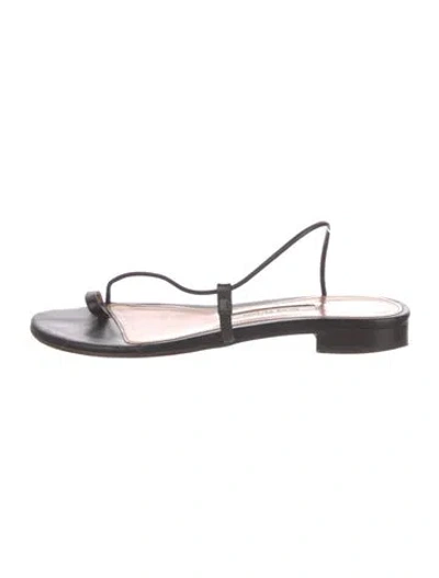 Pre-owned Emme Parsons Leather Slingback Sandals In Black