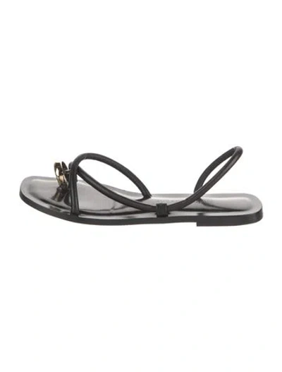 Pre-owned Emme Parsons Leather Slingback Sandals In Black