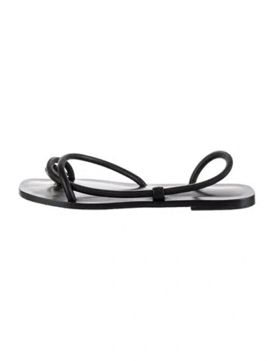 Pre-owned Emme Parsons Leather Slingback Sandals In Black