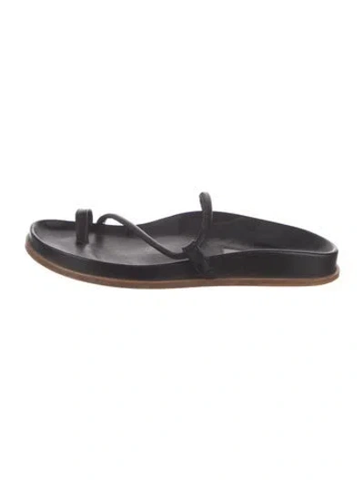 Pre-owned Emme Parsons Leather Slingback Sandals In Black