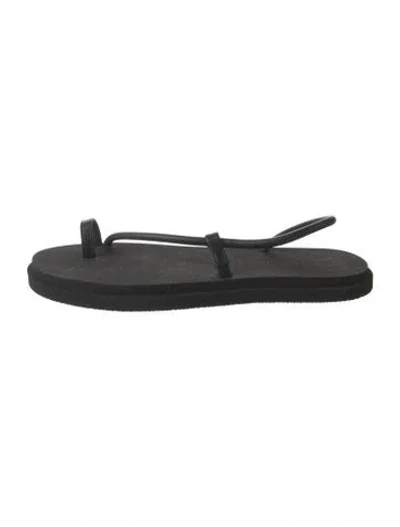 Pre-owned Emme Parsons Leather Slingback Sandals In Black