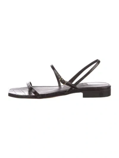 Pre-owned Emme Parsons Leather Slingback Sandals In Black