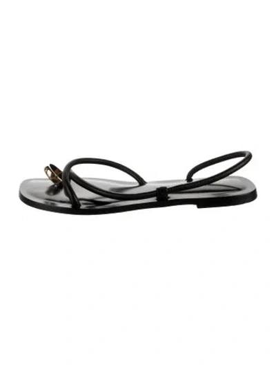Pre-owned Emme Parsons Leather Slingback Sandals In Black