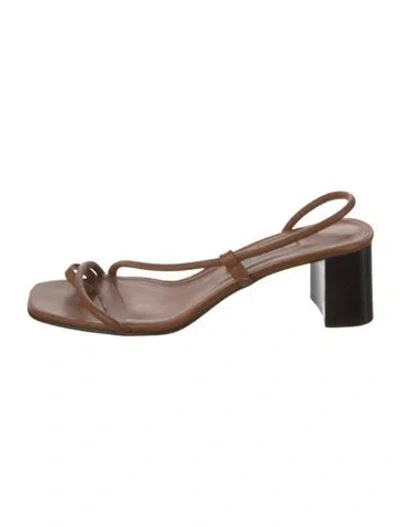 Pre-owned Emme Parsons Leather Slingback Sandals In Brown